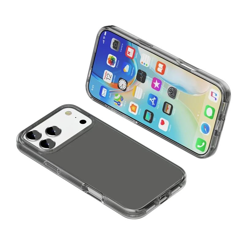 Funda para iPhone 17 Pro Max de PC + TPU Anticaídas - Transparente Gris