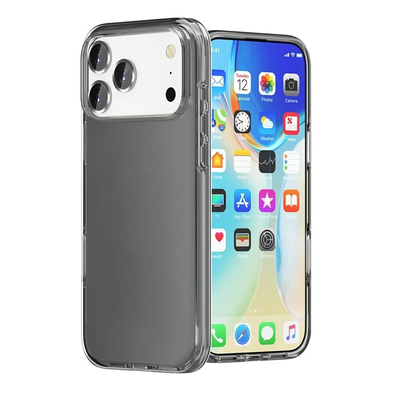 Funda para iPhone 17 Pro Max de PC + TPU Anticaídas - Transparente Gris