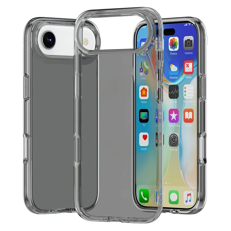 For iPhone Air Case PC + TPU Shockproof Clear Phone Cover - Transparent Grey