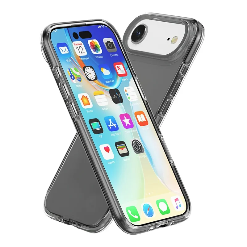 For iPhone Air Case PC + TPU Shockproof Clear Phone Cover - Transparent Grey