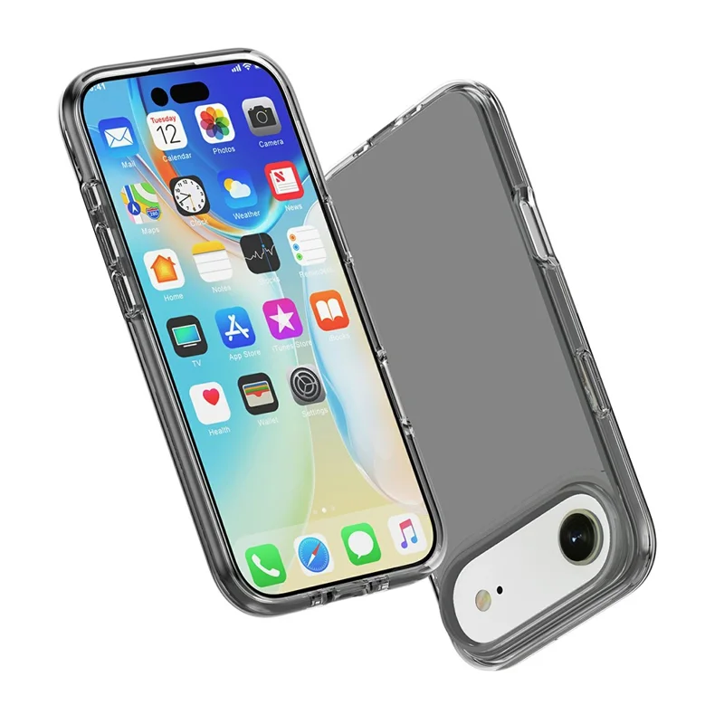For iPhone Air Case PC + TPU Shockproof Clear Phone Cover - Transparent Grey
