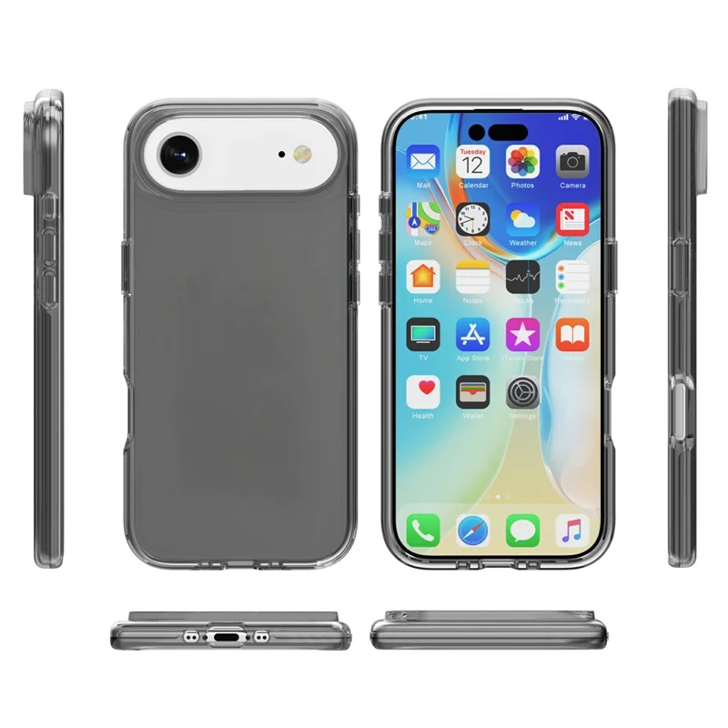 For iPhone Air Case PC + TPU Shockproof Clear Phone Cover - Transparent Grey