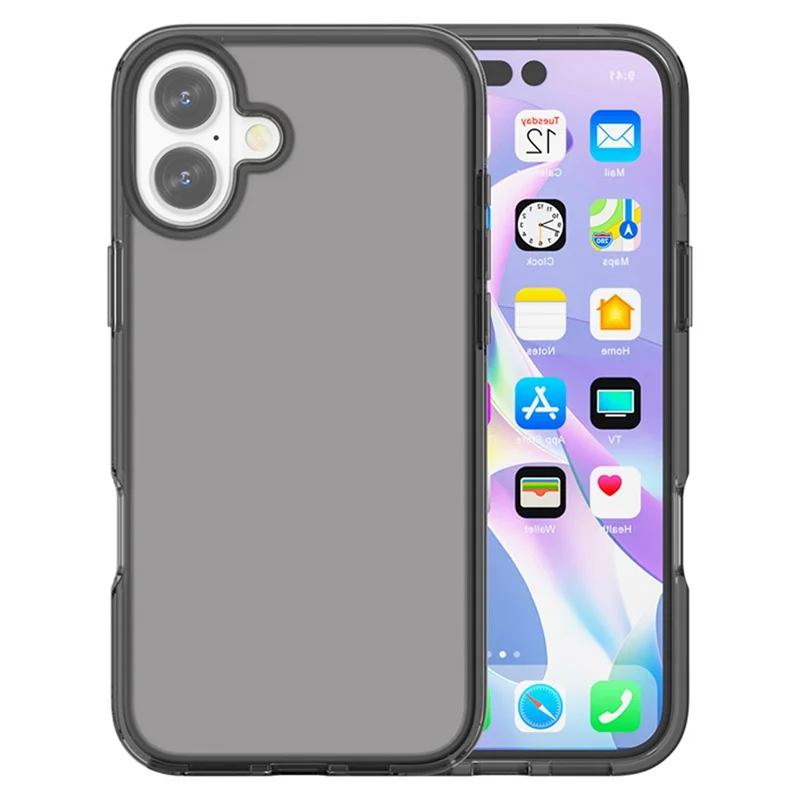 Cover per iPhone 17 PC + TPU Antiurto Cover Trasparente - Grigio Trasparente