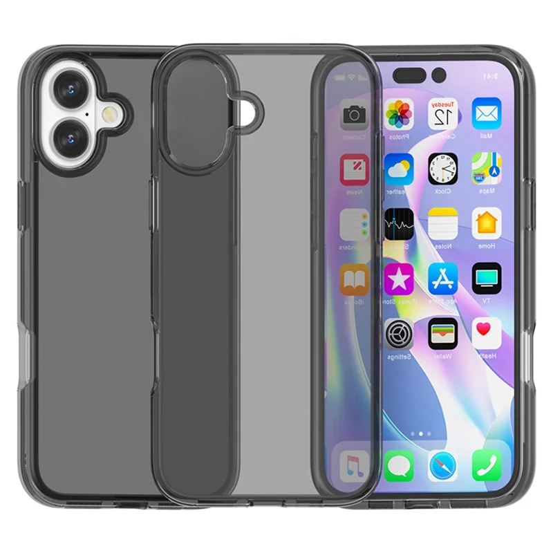 Cover per iPhone 17 PC + TPU Antiurto Cover Trasparente - Grigio Trasparente