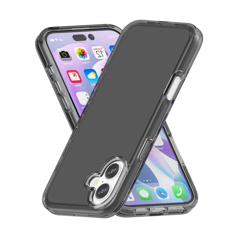 Cover per iPhone 17 PC + TPU Antiurto Cover Trasparente - Grigio Trasparente
