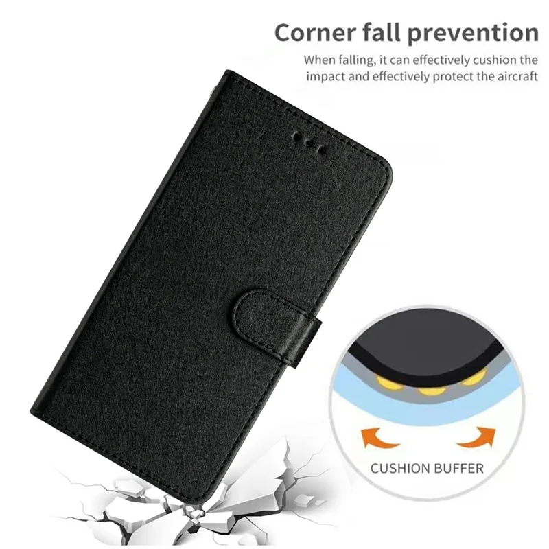 For iPhone 17 Pro Max Wallet Case Leather Folio Phone Cover Magnetic Clasp - Black