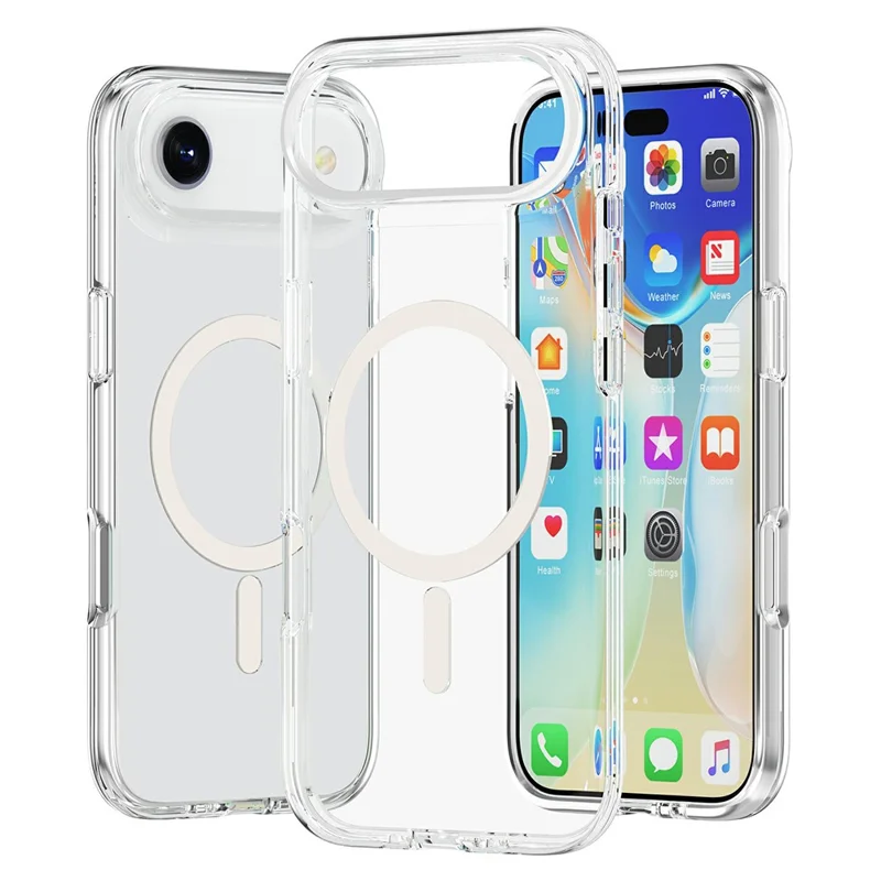 Cover per iPhone 17 Magnetico Compatibile con MagSafe, Custodia Trasparente in PC + TPU