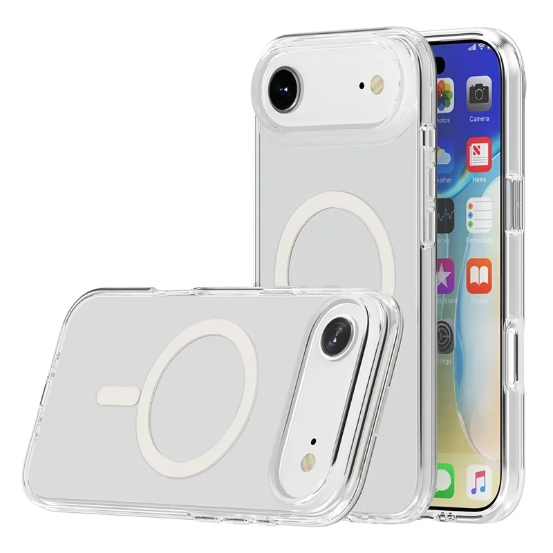 Cover per iPhone 17 Magnetico Compatibile con MagSafe, Custodia Trasparente in PC + TPU