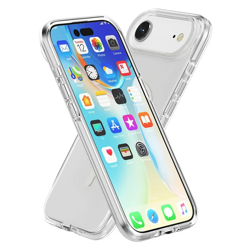 Cover per iPhone 17 Magnetico Compatibile con MagSafe, Custodia Trasparente in PC + TPU