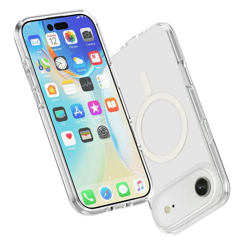 Cover per iPhone 17 Magnetico Compatibile con MagSafe, Custodia Trasparente in PC + TPU
