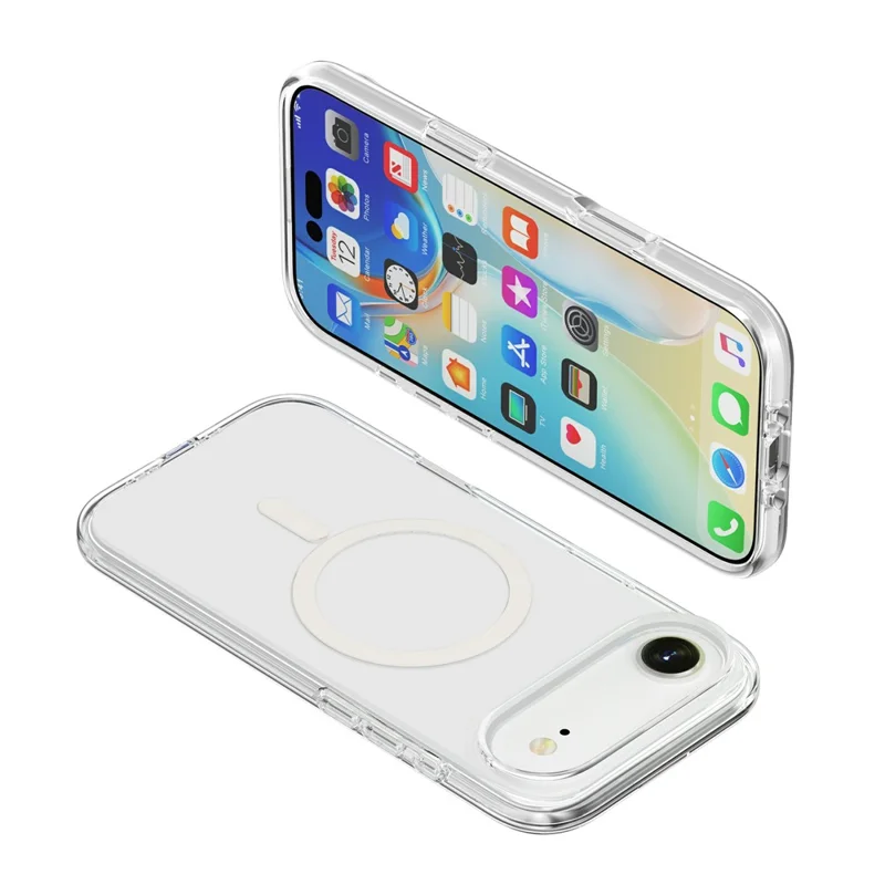 Cover per iPhone 17 Magnetico Compatibile con MagSafe, Custodia Trasparente in PC + TPU
