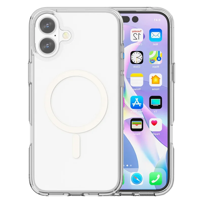 Magnetische Hülle für iPhone 17 kompatibel mit MagSafe, PC + TPU transparente Handyhülle