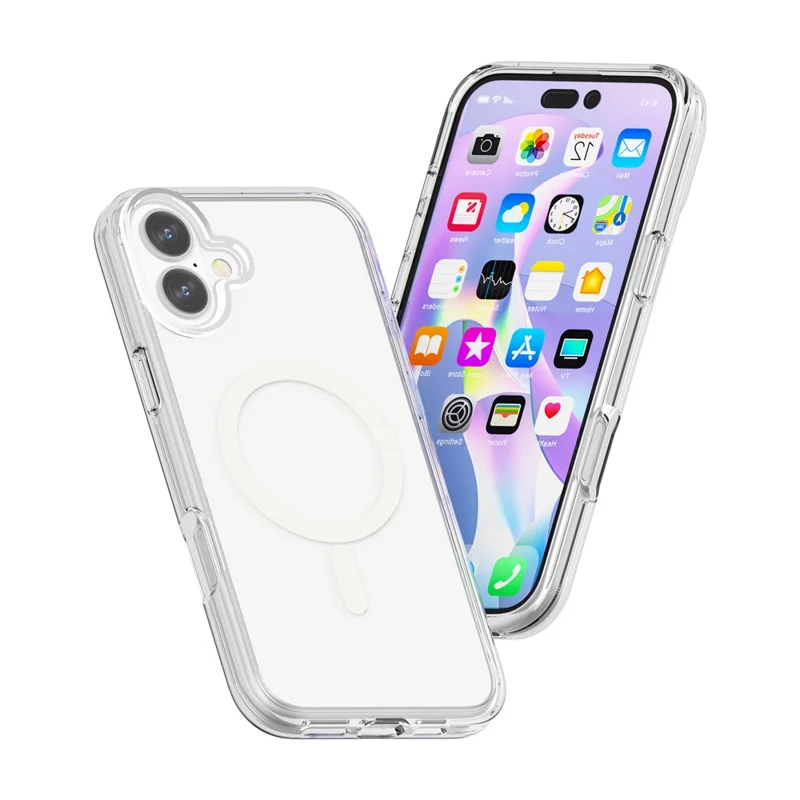 Magnetische Hülle für iPhone 17 kompatibel mit MagSafe, PC + TPU transparente Handyhülle