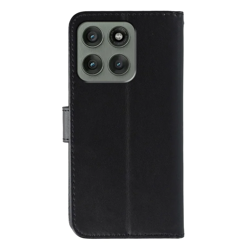 For Motorola Edge 60 Pro 5G Case PU Leather Flip Wallet Phone Cover with Strap - Black