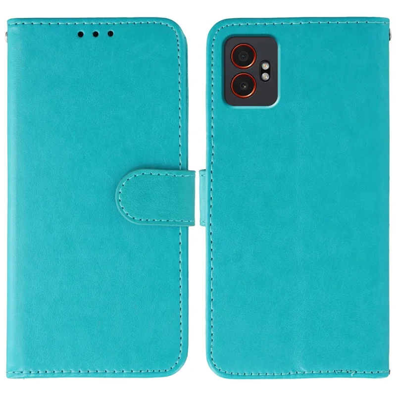 For Samsung Galaxy XCover7 Pro Case PU Leather Flip Wallet Phone Cover with Strap - Blue
