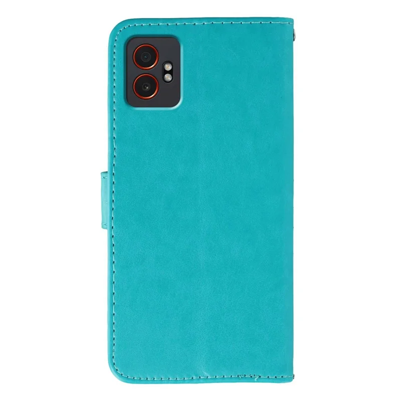 For Samsung Galaxy XCover7 Pro Case PU Leather Flip Wallet Phone Cover with Strap - Blue