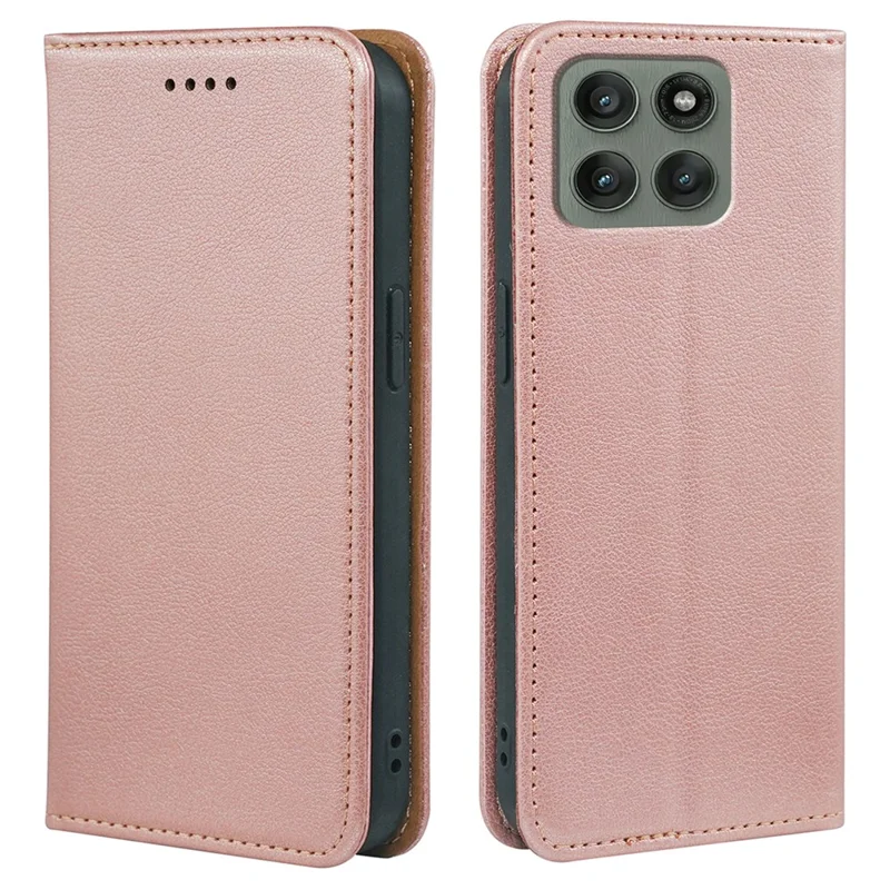 For Motorola Edge 60 Pro 5G Case Wallet RFID Blocking Leather Phone Cover Strong Magnetic Closure - Rose Gold