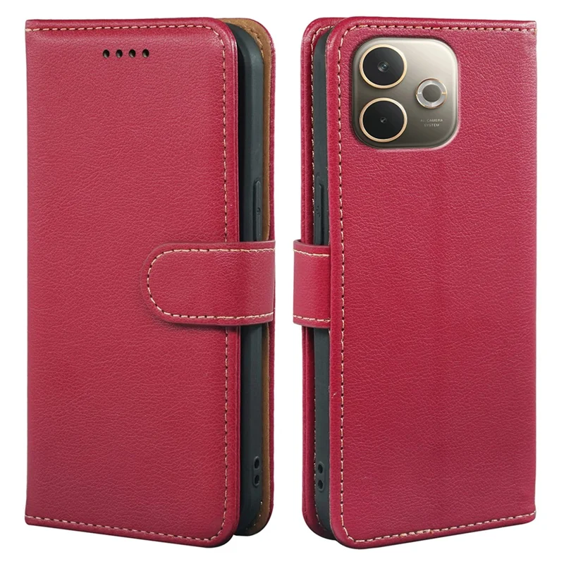 Phone Case For Oppo A5 Pro 5G (Global) / 4G (Global) / A5 Energy 5G (China) , RFID Blocking Wallet Litchi Texture Leather Cover Magnetic Clasp - Red