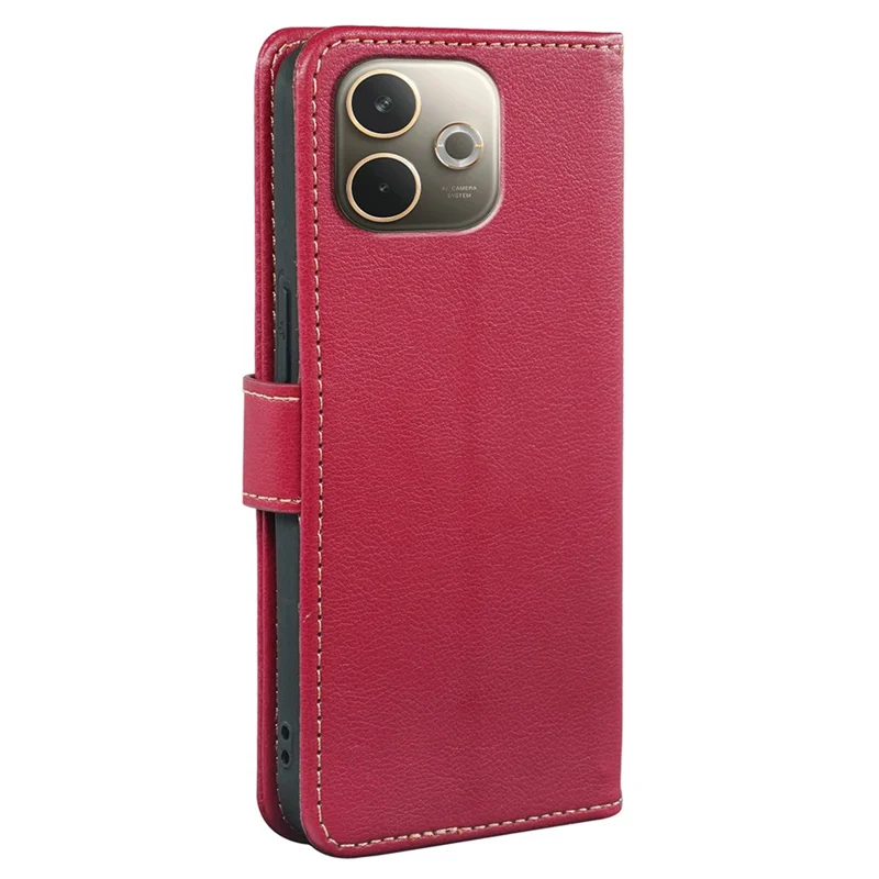 Phone Case For Oppo A5 Pro 5G (Global) / 4G (Global) / A5 Energy 5G (China) , RFID Blocking Wallet Litchi Texture Leather Cover Magnetic Clasp - Red