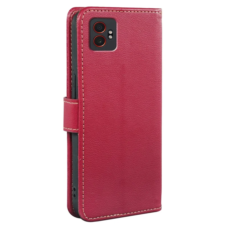 For Samsung Galaxy XCover7 Pro Case RFID Blocking Wallet Litchi Texture Leather Phone Cover Magnetic Clasp - Red
