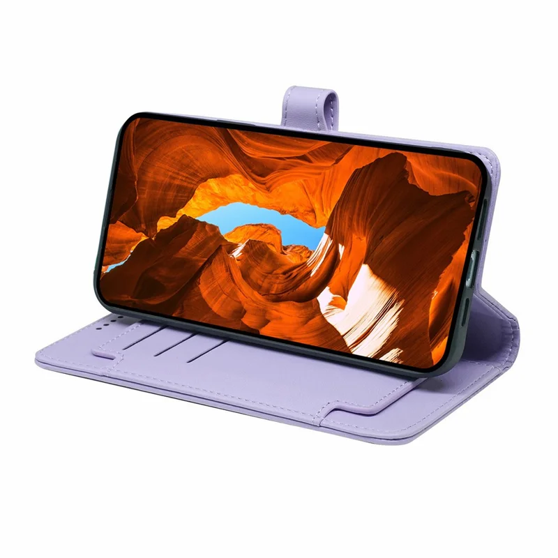 For Samsung Galaxy XCover7 Pro Case with 9 Card Slots PU Leather Stand Phone Cover - Purple