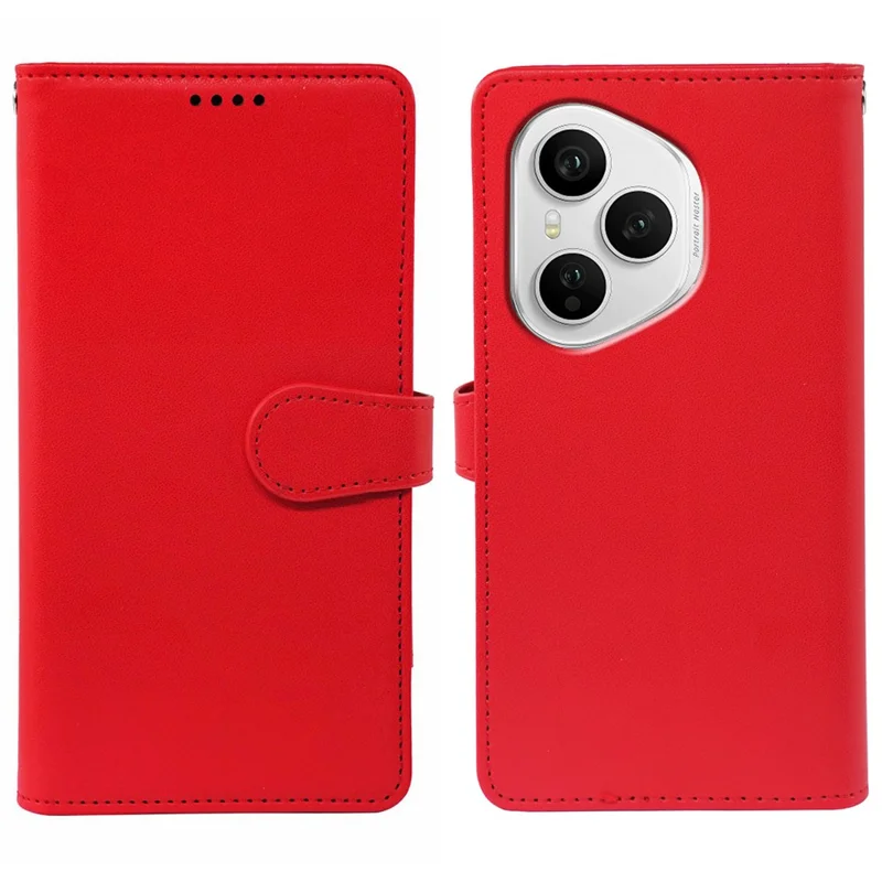Capa For Honor 400 Pro 5G (Global) com 9 Compartimentos para Cartões em Couro PU com Suporte - Vermelho