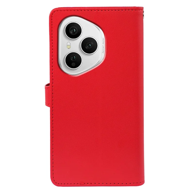 Capa For Honor 400 Pro 5G (Global) com 9 Compartimentos para Cartões em Couro PU com Suporte - Vermelho