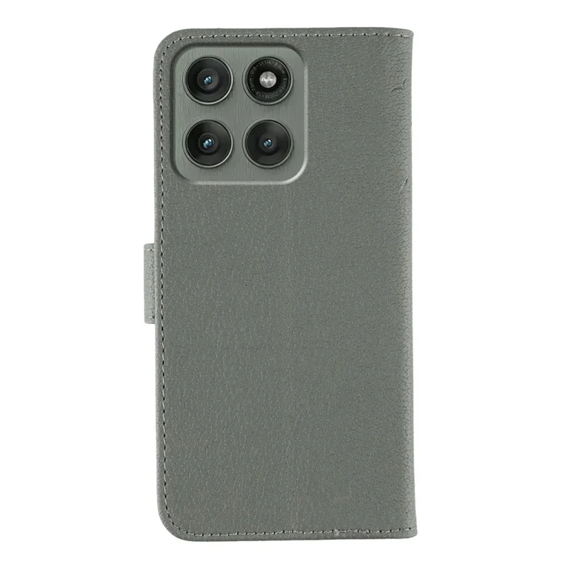 For Motorola Edge 60 Pro 5G Case Feather Imprint PU Leather Wallet Phone Cover - Grey