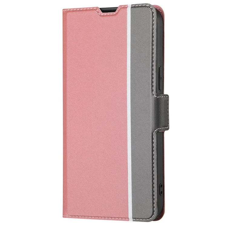 Für Xiaomi 12T 5G / Redmi K50 Ultra 5G / 12T Pro 5G Zwirn-Textur PU-Lederklapptasche Dual-Magnet-Verschluss Kartenschlitze Ständer Handyhülle - Rosa