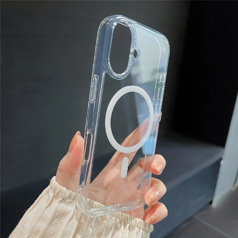 For iPhone 17 Hoesje Compatibel met MagSafe TPU Acryl 2,5 mm Transparant Telefoonhoesje