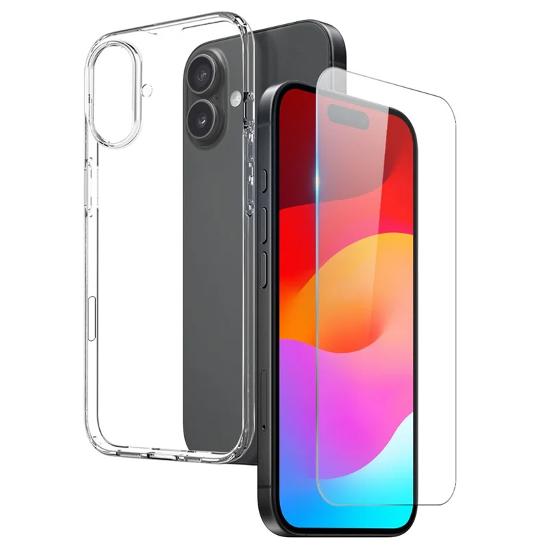 NORTHJO Per iPhone 17 Cover Custodia Morbida in TPU Trasparente con Pellicola Protettiva in Vetro Temperato