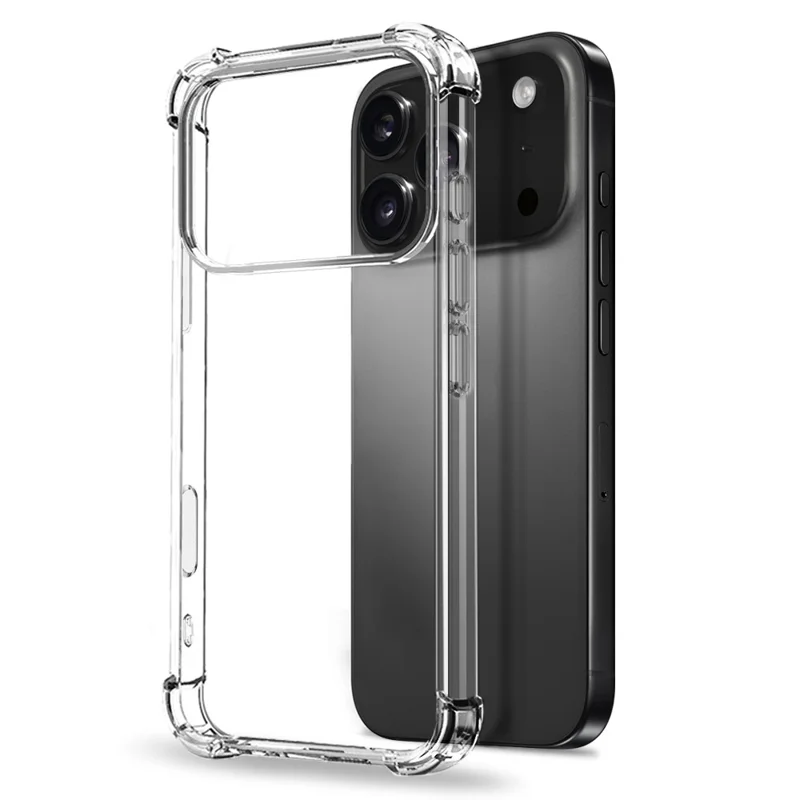 NORTHJO Coque de protection antichoc à quatre coins pour iPhone 17 Pro, transparente en TPU avec verre trempé