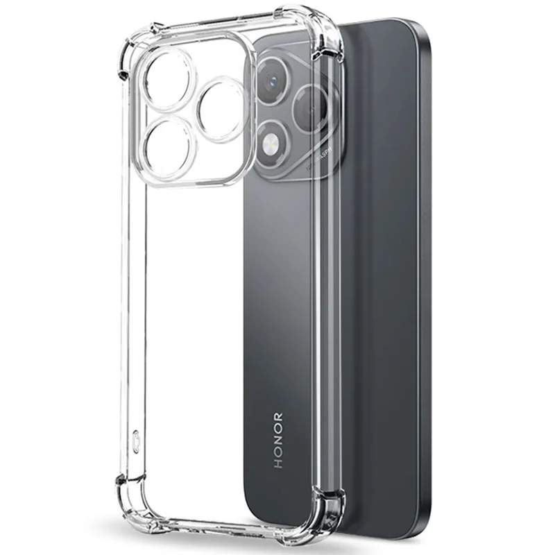 NORTHJO Pour Honor 400 Lite 5G Étui Antichoc à Quatre Coins en TPU Transparent avec Verre Trempé