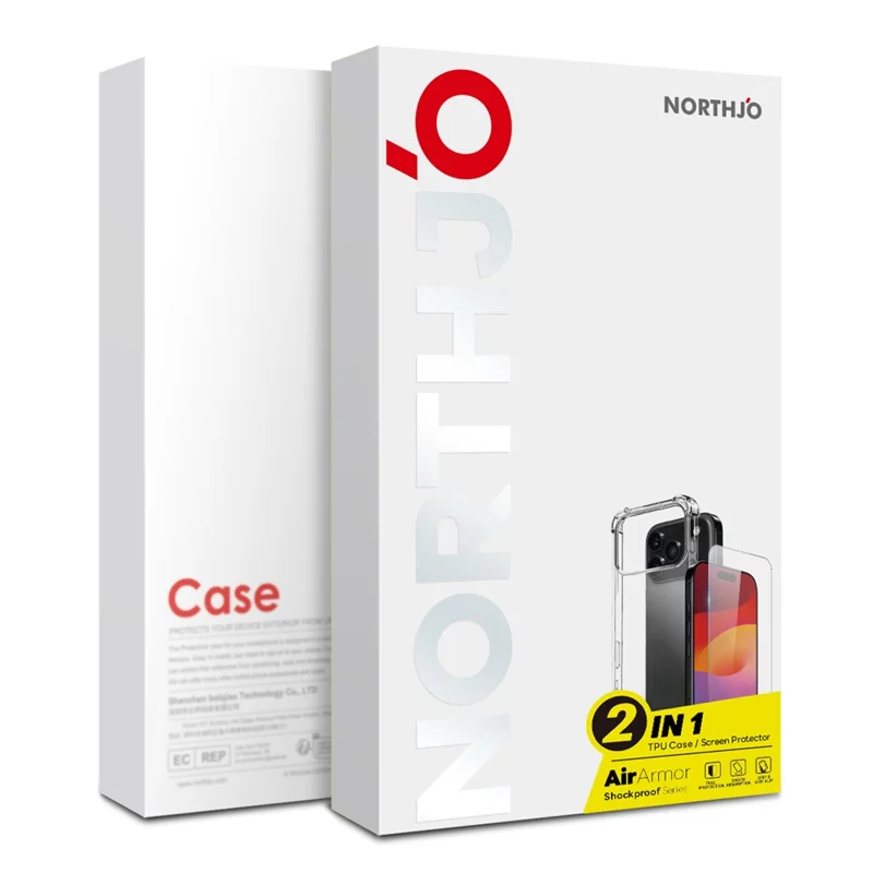 NORTHJO Pour Honor 400 Lite 5G Étui Antichoc à Quatre Coins en TPU Transparent avec Verre Trempé
