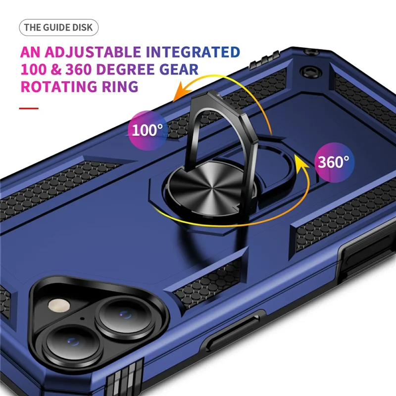 For iPhone 17 Case PC + TPU Phone Cover with Kickstand - Blue