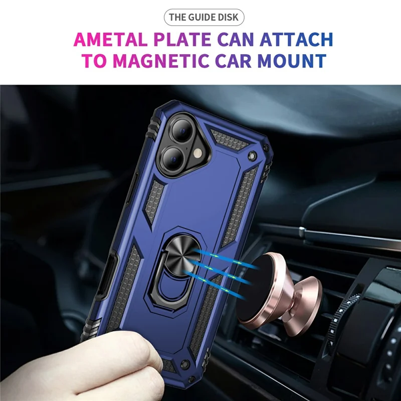 For iPhone 17 Case PC + TPU Phone Cover with Kickstand - Blue