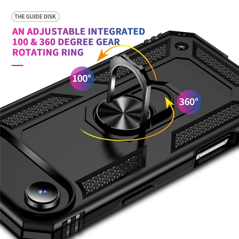 Für iPhone 17 Air Hülle PC + TPU Handyhülle mit Ständer - Schwarz