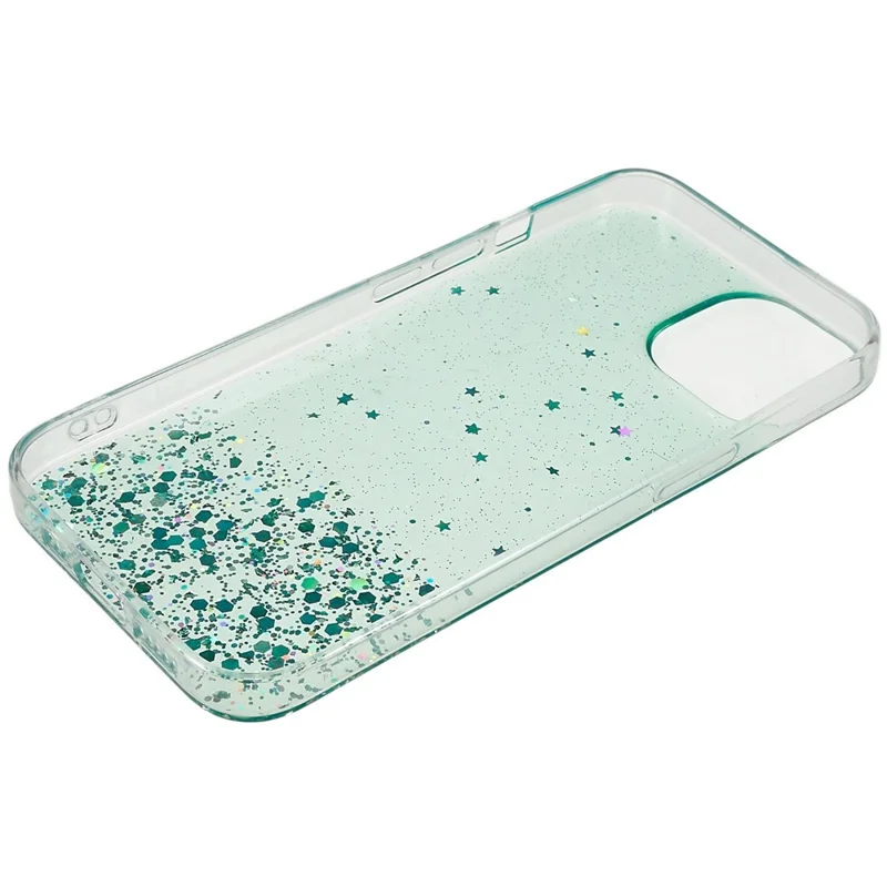 Bulk Purchasing For iPhone 15 Case Starry Sky Sparkle Epoxy Anti-Drop TPU Phone Cover - Green