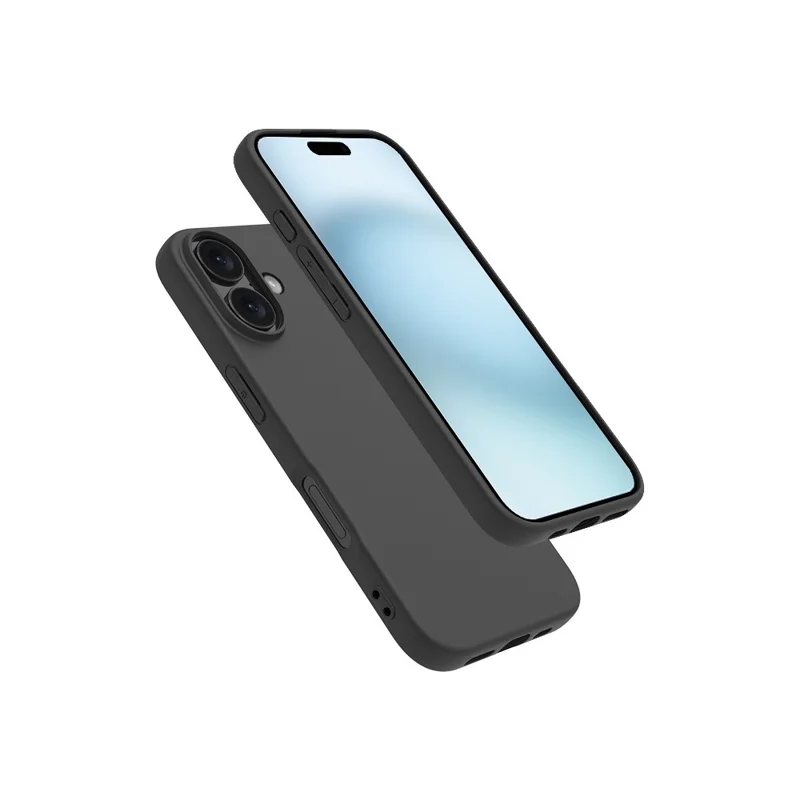 For iPhone 17 Case Soft Matte Back TPU Black Phone Cover , Large Cutout