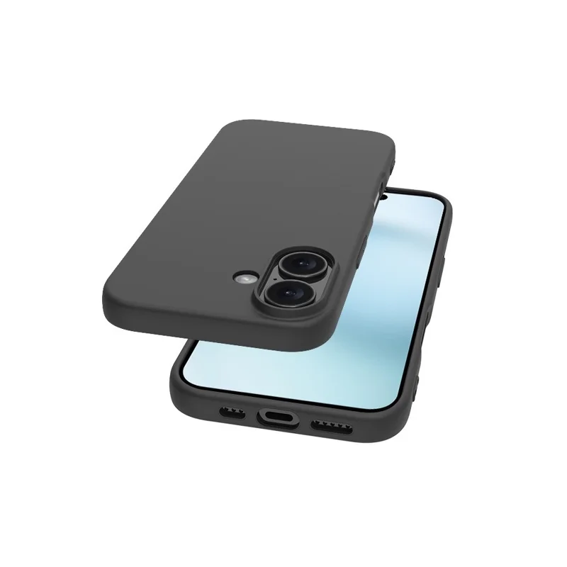 For iPhone 17 Case Soft Matte Back TPU Black Phone Cover , Large Cutout
