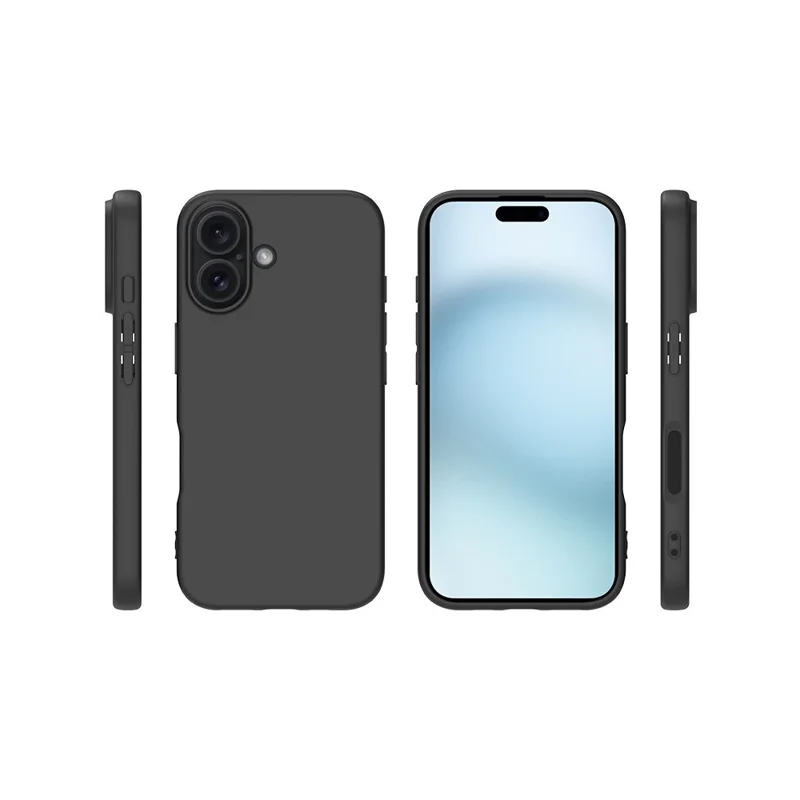 For iPhone 17 Case Soft Matte Back TPU Black Phone Cover , Large Cutout