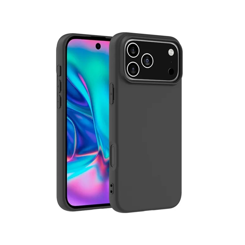 For iPhone 17 Pro Case Soft Matte Back TPU Black Phone Cover , Large Cutout
