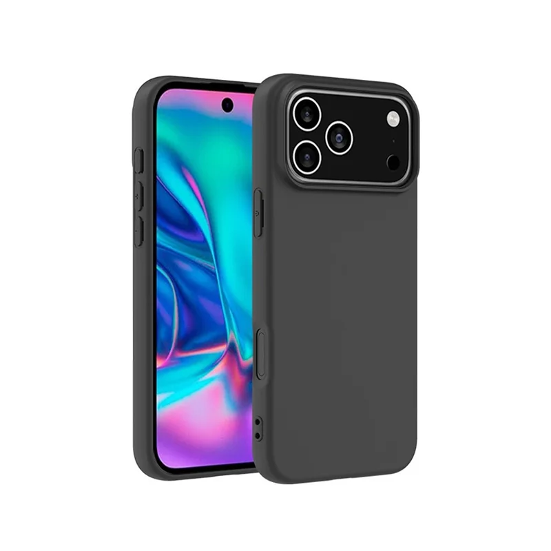 Coque pour iPhone 17 Pro Max Étui Souple Mat Arrière TPU Noir Housse de Téléphone, Grande Découpe