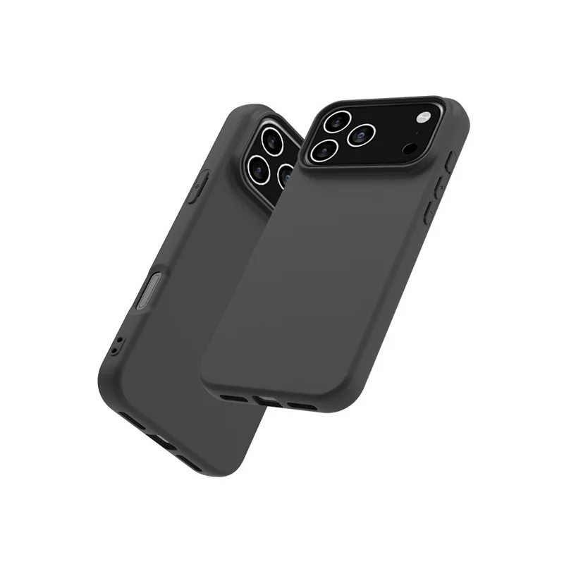 Coque pour iPhone 17 Pro Max Étui Souple Mat Arrière TPU Noir Housse de Téléphone, Grande Découpe