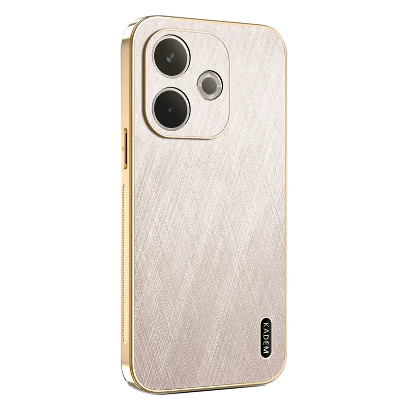 KADEM Phone Case For Oppo A5 Pro 5G (Global) / 4G (Global) / A5 Energy 5G (China) , Electroplating Silk Texture PU + TPU Back Cover - Gold