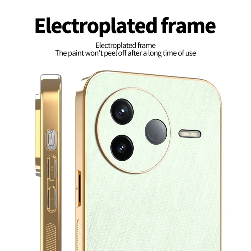 Capa KADEM para Xiaomi Poco F7 Pro 5G / Redmi K80 5G com Textura de Seda Eletroplatinada em PU + TPU - Verde
