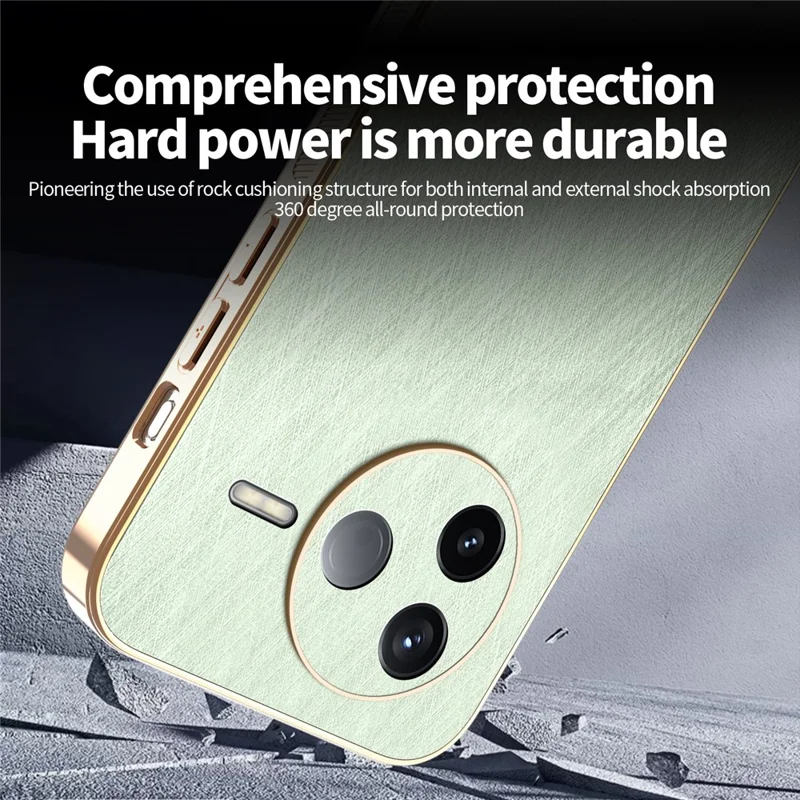 Capa KADEM para Xiaomi Poco F7 Pro 5G / Redmi K80 5G com Textura de Seda Eletroplatinada em PU + TPU - Verde