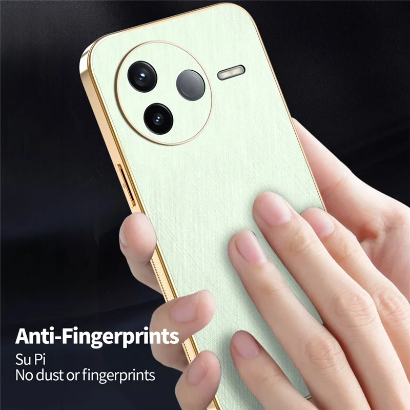 Capa KADEM para Xiaomi Poco F7 Pro 5G / Redmi K80 5G com Textura de Seda Eletroplatinada em PU + TPU - Verde
