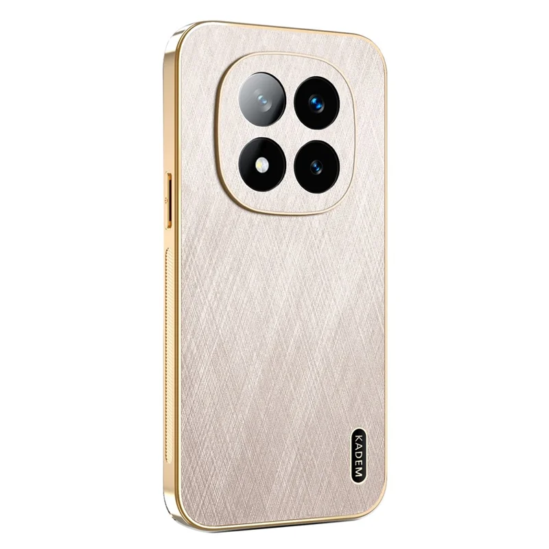 KADEM Pour Xiaomi Redmi Note 14 Pro+ 5G Étui Électropoli Texture Soyeuse PU + TPU Coque Arrière de Téléphone - Or