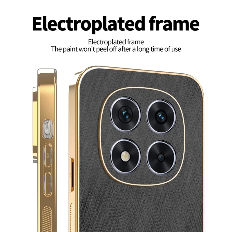 Capa KADEM para Xiaomi Redmi Note 14 Pro 4G com Textura de Seda Eletrolítica em PU + TPU - Preta